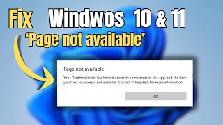 FIX Page not Available Your IT Administrator has limited access Windows 1110 [upl. by Coniah]