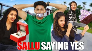 SALLU SAYING YES TO SREE  SHAMI amp ANJI FOR 24 HOURS ❤️ CHALLENGE  PULLOTHI [upl. by Corinne]