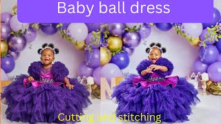 How to cut and sew kiddies layered ball gownskirt tutorial beginners dress [upl. by Chip]