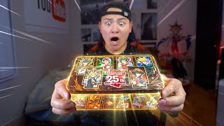 OPENING KONAMIS NEW YUGIOH 25TH ANNIVERSARY TIN OF DUELING HEROES ANIME BOX New Rarity [upl. by Areta]