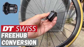 Sram XDR to Shimano HG Freehub Conversion on DT Swiss 1800 Spline [upl. by Milano609]