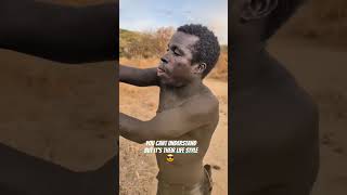 INCREDIBLE BRO ATE RAW INTESTINE FILLED WITH RAW DUNG  hadzabetribe nature [upl. by Coumas]