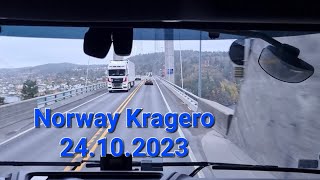 Norvegia Kragero 24102023 Вид из кабины грузавика [upl. by Yngad]