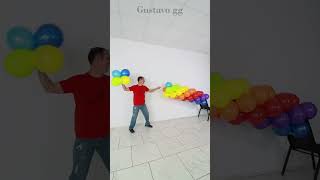 Super colorido 😂😂 ARCO DE GLOBOS SIN ESTRUCTURA  como hacer arco de globos gustavogg shorts [upl. by Fagen]