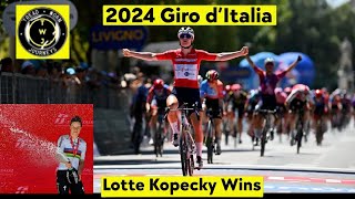 Lotte Kopecky Wins  2024 Giro d’Italia  Stage 5 [upl. by Ahsieki]