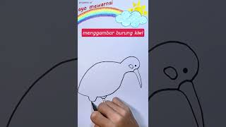 menggambar burung kiwi  drawing kiwi bird [upl. by Eserrehs]