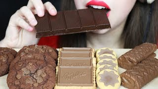 ASMR MILKA CHOCOLATE CANDY  COOKIES CRUNCHY Eating Sounds No Talking [upl. by Horn]