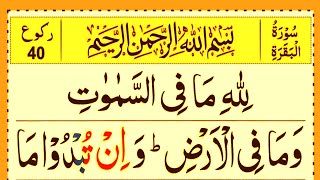 Surah Al Baqarah Ruku40  Surah Baqarah Last Ruku  Last 3 Verses of Surah Baqarah 284286 [upl. by Suh51]