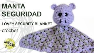 Tutorial Manta Seguridad Crochet o Ganchillo Lovey Hippo [upl. by Attenra53]