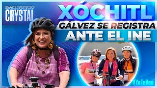 Xóchitl Gálvez llega en bicicleta para registrarse ante el INE  Noticias con Crystal Mendivil [upl. by Kaycee]