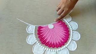 Easy and unique freehand rangoli design [upl. by Suter]