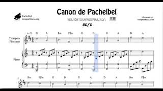 Pachelbel Canon in D Sheet Music for Trumpet  Flugelhorn and Piano Duet [upl. by Dadinirt58]