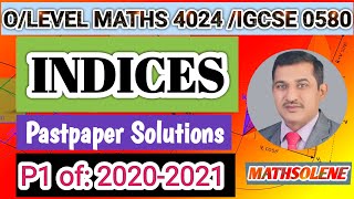 INDICES  Indices and Standard form  indices laws  O level maths 4024 IGCSE 0580 [upl. by Etnahsa]