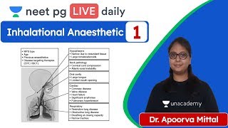 Inhalational Anesthestic L 1 Unacademy NEET PG  Dr Apoorva Mittal [upl. by Drofhsa]