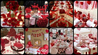 40DIY Valentine day table decoration ideasDinner Table Setting Tablescape decore for Valentines [upl. by Haropizt]