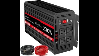 JIGUUN Pure Sine Wave 2000W Power Inverter Review – Pros amp Cons  Off Grid Solar Power System [upl. by Netsrik]