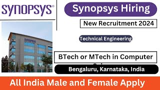 New Recruitment in Synopsys 2024  Freshers Job [upl. by Benedicta]