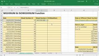 Use Excel To Convert Date To Week Number Using WEEKNUM and ISOWEEKNUM [upl. by Hubie114]