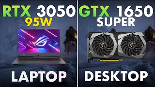 RTX 3050 laptop vs GTX 1650 Super  11 Games Comparison [upl. by Nevah]