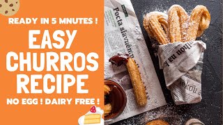 EASY CHURROS RECIPE  NO EGG  DAIRY FREE  AIR FRYER [upl. by Enirol]