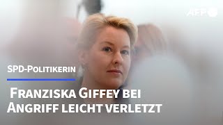 Mann attackiert SPDPolitikerin Franziska Giffey  AFP [upl. by Thia]