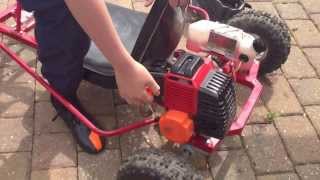 How To Start A 2 Stroke Go Kart [upl. by Omiseno332]