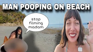 man caught pooping on the beach by canadian girl  PARODY [upl. by Esekram244]