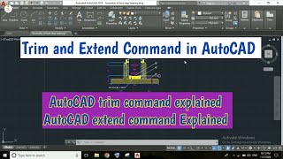 Trim and Extend Command in AutoCAD  AutoCAD trim command explained  AutoCAD extend command [upl. by Shannah]