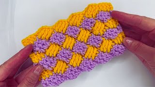 How to Crochet DIAGONAL BASKET WEAVE Stitch for Beginners [upl. by Ymmit]