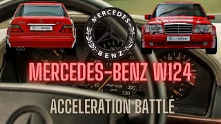 MercedesBenz W124 EClass all engines  ACCELERATION BATTLE [upl. by Currie]