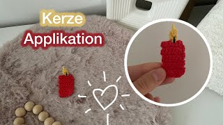 EINFACHE KERZEN 🕯️ APPLIKATION  KERZEN HÄKELANLEITUNG  Marycrochet [upl. by Einavoj]