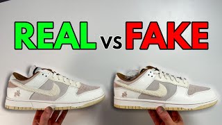 REAL VS FAKE NIKE DUNK LOW YEAR OF THE RABBIT SAIL SNEAKER COMPARISON [upl. by Siroved]