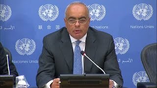 SC President Egypt on programme of work of Security Council  Press Conference 2 August 2017 [upl. by Finegan]