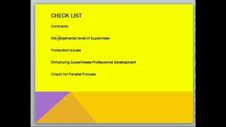 Clinical SupervisionCheck List [upl. by Furnary811]