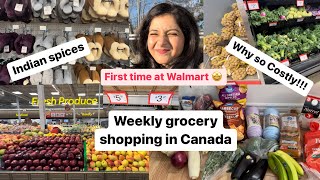 Weekly Grocery Shopping in Canada Walmart and Indian food Increasing prices [upl. by Aveneg122]