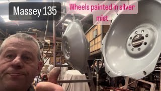 Massey 135 wheels get painted 😎👍 [upl. by Bourque]