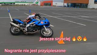 5 C riding motorcycle cold tyres leaning crashing sliding and having fun Zabawa gleby ślizg [upl. by Naniac]