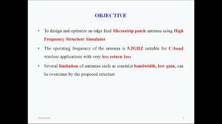 Design of Microstrip patch antenna with edge feed using HFSS [upl. by Jen]