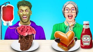 NEW 123 GO Me VS Grandma VS Zombie Cooking Challenge  Which One Would You Eat [upl. by Ynatterb833]