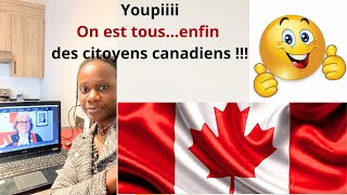 🇨🇦🥳NOUS SOMMES ENFIN TOUS CANADIEN CITOYENNETE CANADIENNE vlogs citoyenneté canada [upl. by Evadnee]