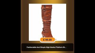 Fashionable And Simple HighHeeled Platform Stiletto Boots [upl. by Ayanet]