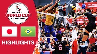 JAPAN vs BRAZIL  Highlights  Mens Volleyball World Cup 2019 [upl. by Eciuqram944]