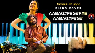 Srivalli  Pushpa Song Piano Cover with NOTES  AJ Shangarjan  AJS [upl. by Yehudit]