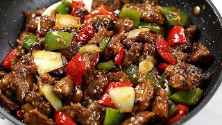 PEPPER STEAK RECIPE BEEF STIR FRY  BETTER THAN CHINESE TAKE OUT [upl. by Ahseila]