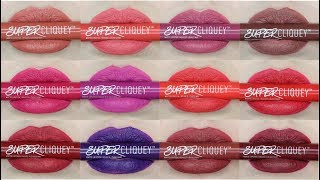 NYX SUPER CLIQUEY MATTE LIPSTICK LIP SHADE SWATCHES amp REVIEW [upl. by Anilram]