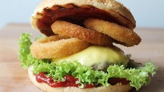 BBQ Burger Rezept  Barbecue Burger Recipe  ENG SUBS [upl. by Kenimod606]