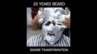 20 YEARS BEARD Homeless man Amazing Transformation [upl. by Zsazsa]