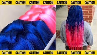 TUCK METHOD Pink amp Blue CUSTOM OMBRE BOX BRAIDS  Rashelle Slaughters [upl. by Stormie]