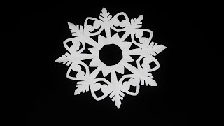 How to Make a Simple and Easy Paper Cutting Snowflake  Design Christmas Window Decoration 829 [upl. by Clint]