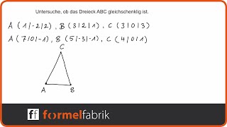 Vektorrechnung Untersuche ob das Dreieck gleichschenklig ist [upl. by Nylra527]